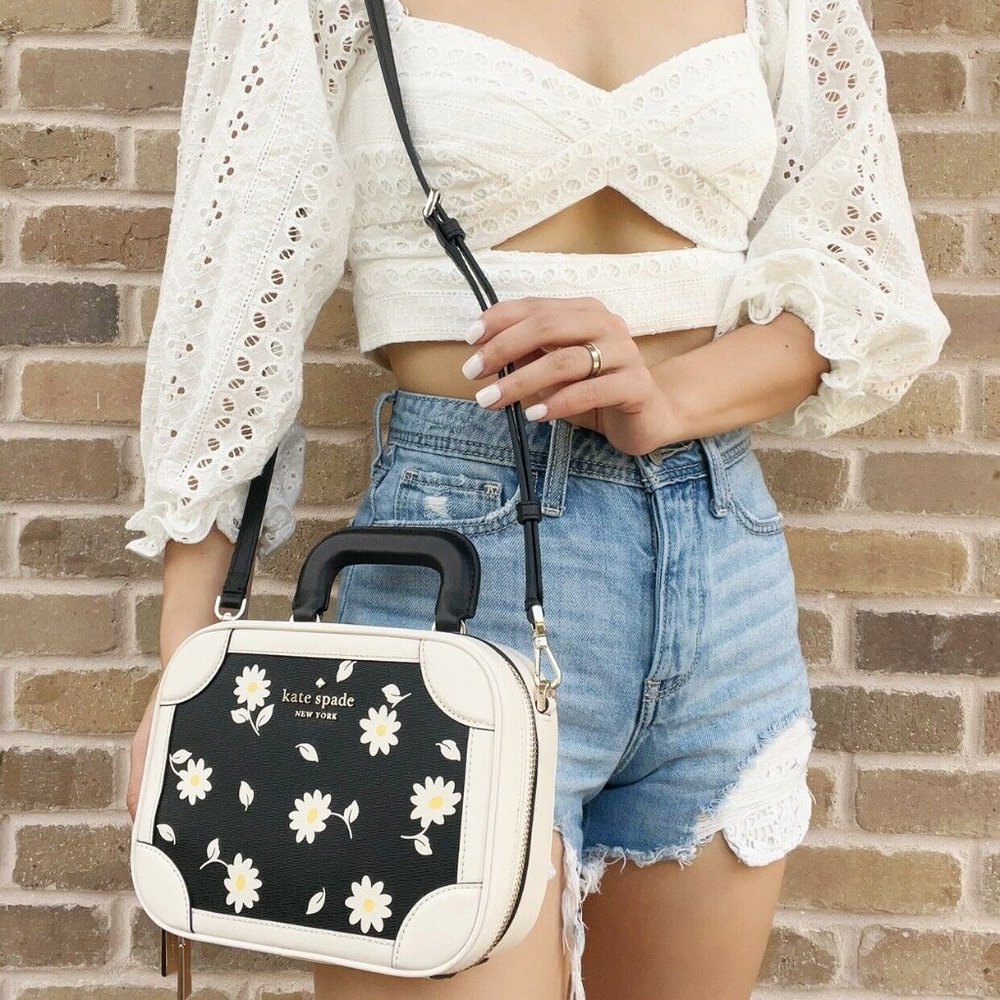 Kate Spade Crossbody Bag Daisy Bicolor Black Multi Novelty💞 - Picture 4 of 5